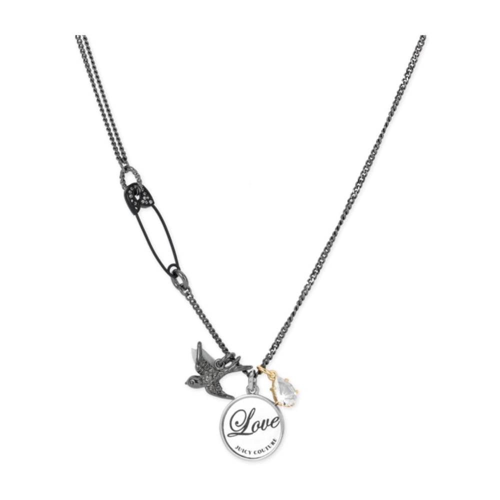 Juicy Couture Safety Pin Heart Necklace